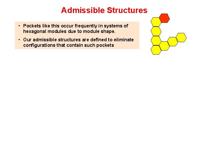 Admissible Structures • Pockets like this occur frequently in systems of hexagonal modules due