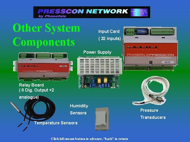 Other System Components Input Card ( 32 inputs) Power Supply Relay Board ( 8 Other System Components Input Card ( 32 inputs) Power Supply Relay Board ( 8