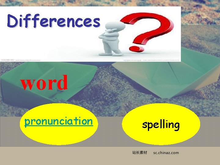 Differences word pronunciation spelling 
