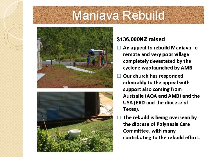 Maniava Rebuild $136, 000 NZ raised � An appeal to rebuild Maniava - a