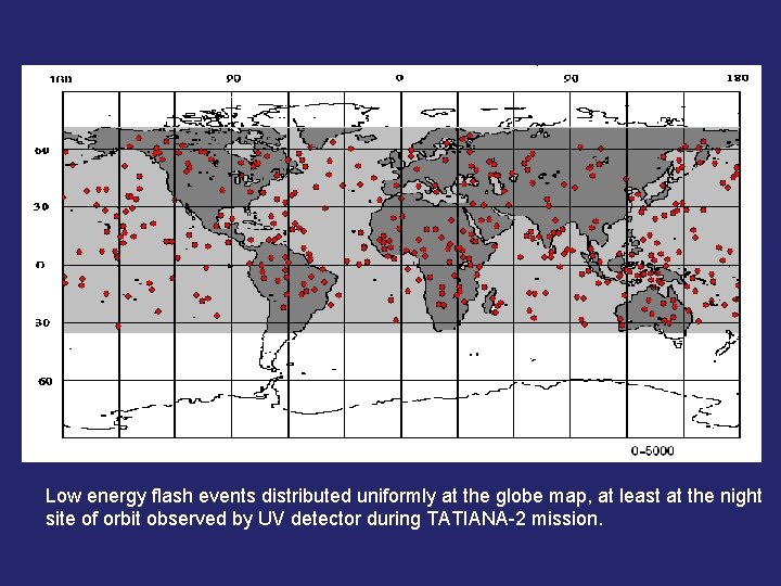 Low energy flash events distributed uniformly at the globe map, at least at the