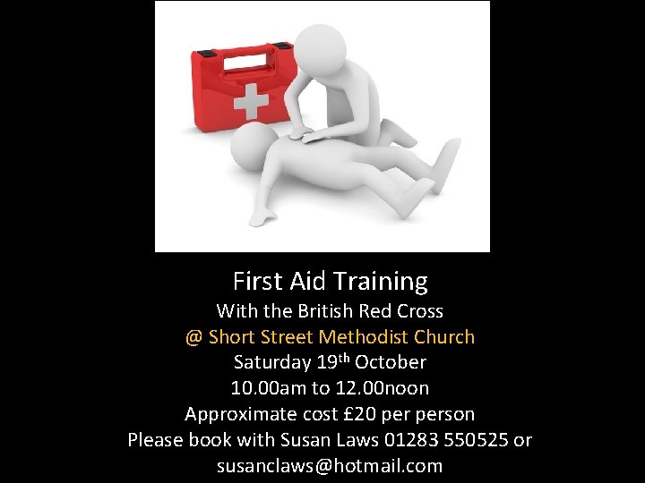 First Aid Training With the British Red Cross @ Short Street Methodist Church Saturday