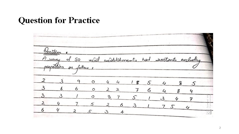 Question for Practice 2 