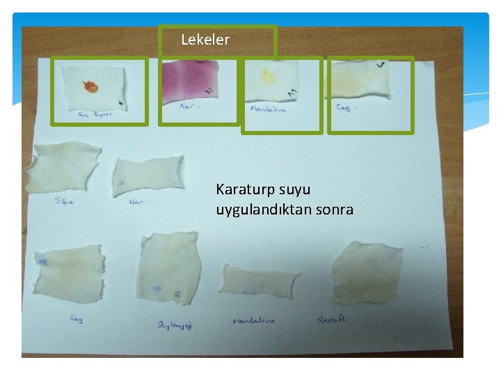 Lekeler Karaturp suyu uygulandıktan sonra 