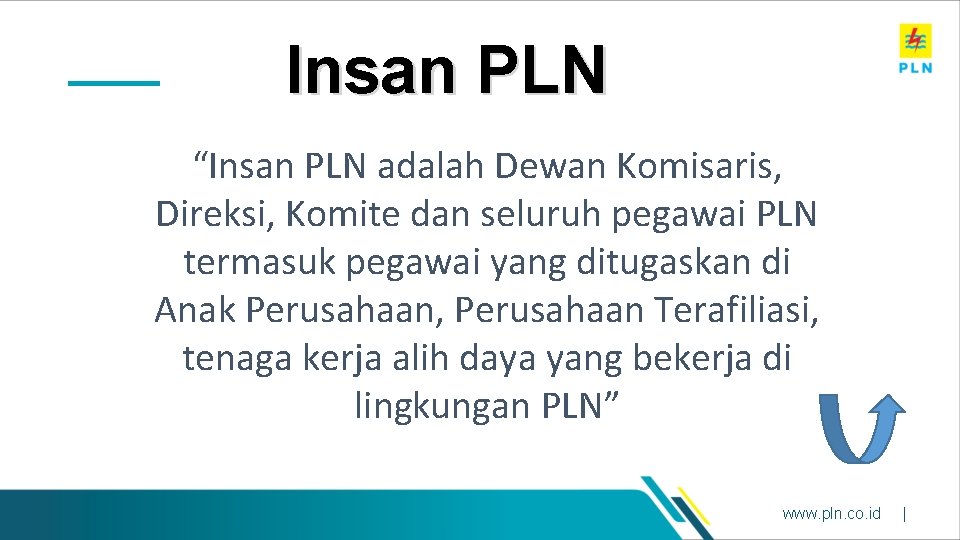 Insan PLN “Insan PLN adalah Dewan Komisaris, Direksi, Komite dan seluruh pegawai PLN termasuk