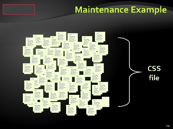 Maintenance Example Title Some random text here. You Some random can’t read it Title