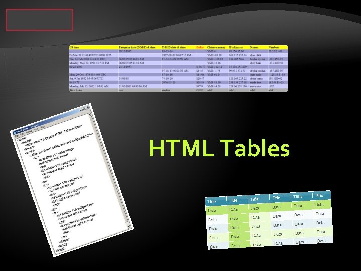 HTML Tables 