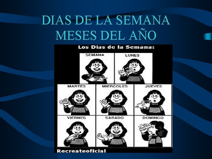 DIAS DE LA SEMANA MESES DEL AÑO 
