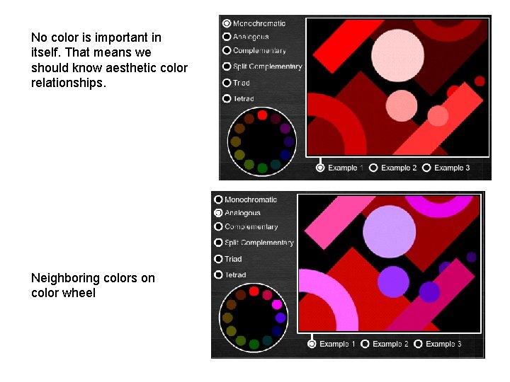 No color is important in itself. That means we should know aesthetic color relationships. No color is important in itself. That means we should know aesthetic color relationships.