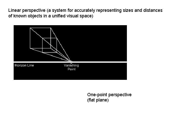 Linear perspective (a system for accurately representing sizes and distances of known objects in Linear perspective (a system for accurately representing sizes and distances of known objects in