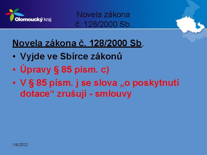 Novela zákona č. 128/2000 Sb. • Vyjde ve Sbírce zákonů • Úpravy § 85