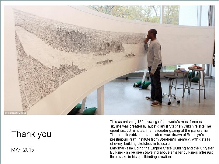 Thank you MAY 2015 This astonishing 18 ft drawing of the world’s most famous