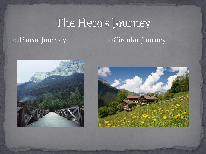 The Hero’s Journey Linear Journey Circular Journey 