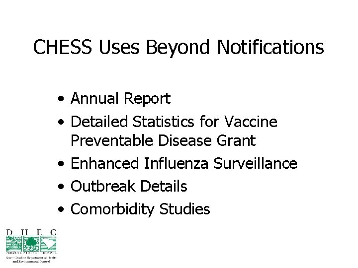 CHESS Uses Beyond Notifications • Annual Report • Detailed Statistics for Vaccine Preventable Disease