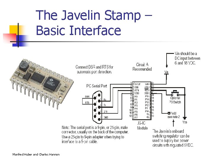 The Javelin Stamp – Basic Interface Manfred Huber and Charles Hannon 