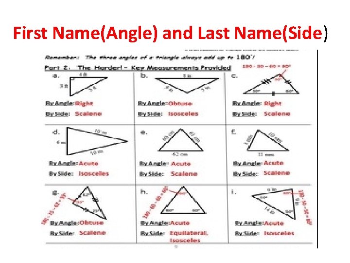 First Name(Angle) and Last Name(Side) 