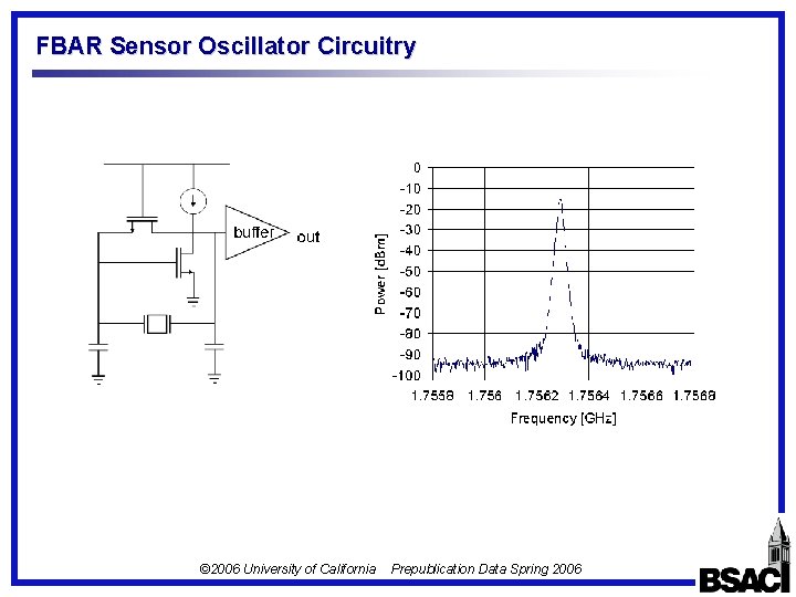 FBAR Sensor Oscillator Circuitry © 2006 University of California Prepublication Data Spring 2006 