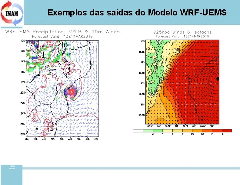 Exemplos das saidas do Modelo WRF-UEMS 