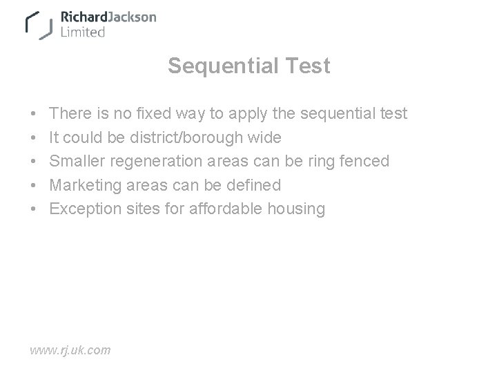 Sequential Test • • • There is no fixed way to apply the sequential