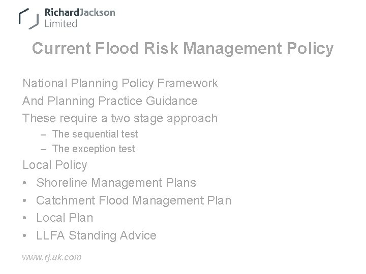 Current Flood Risk Management Policy National Planning Policy Framework And Planning Practice Guidance These