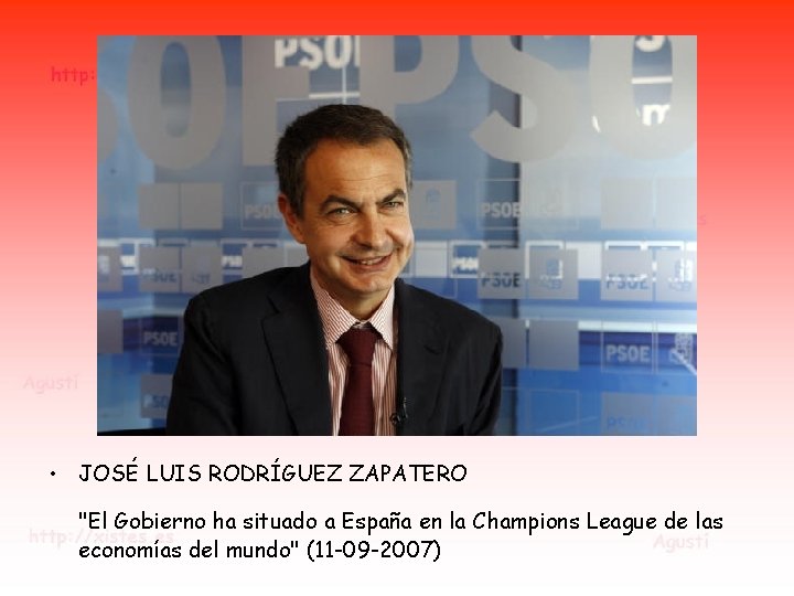 • JOSÉ LUIS RODRÍGUEZ ZAPATERO "El Gobierno ha situado a España en la • JOSÉ LUIS RODRÍGUEZ ZAPATERO "El Gobierno ha situado a España en la