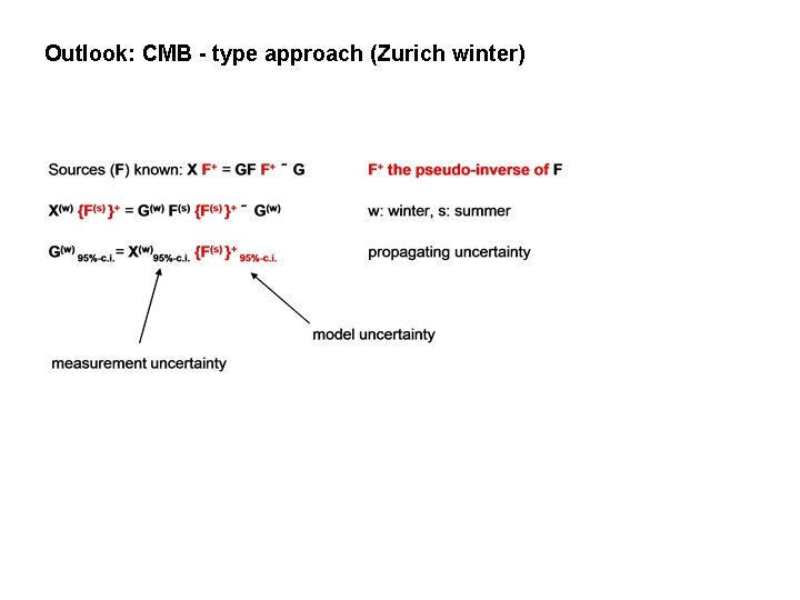 Outlook: CMB - type approach (Zurich winter) 