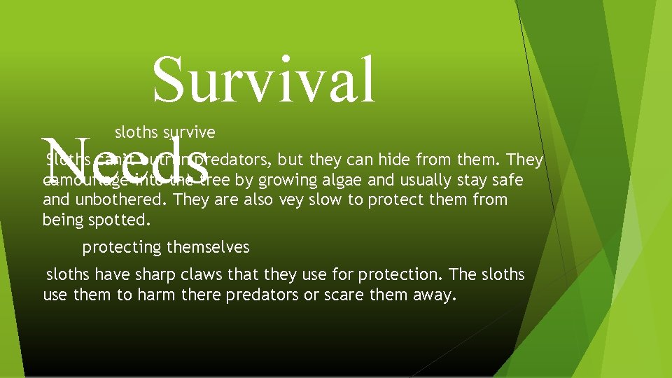 Sloths Functio breathing movement ns Sloths can move