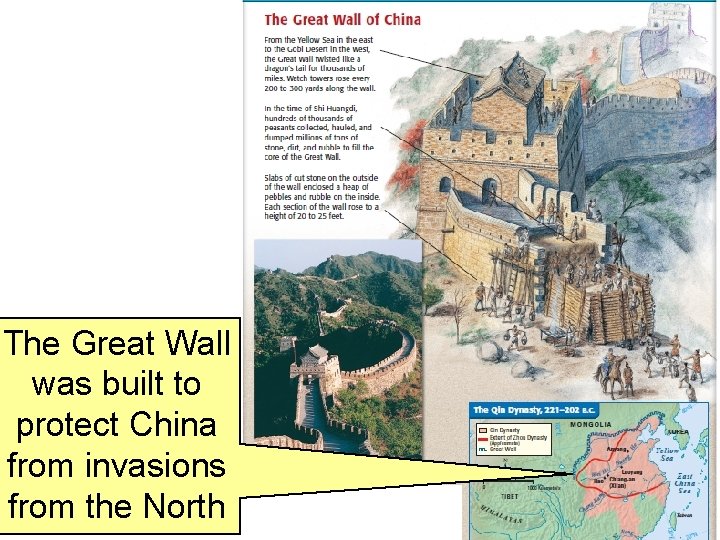 The Great Wall was built to protect China from invasions from the North 