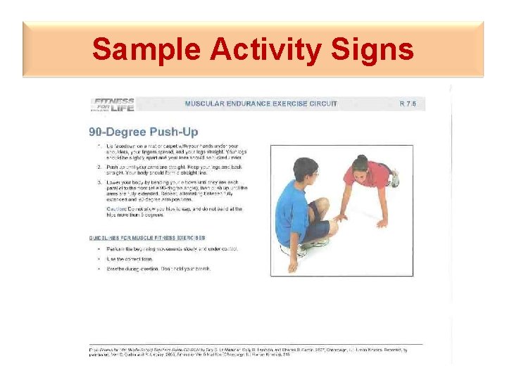 Sample Activity Signs Guy add sign of choice 