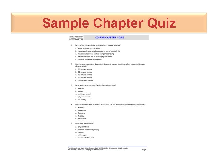Sample Chapter Quiz 