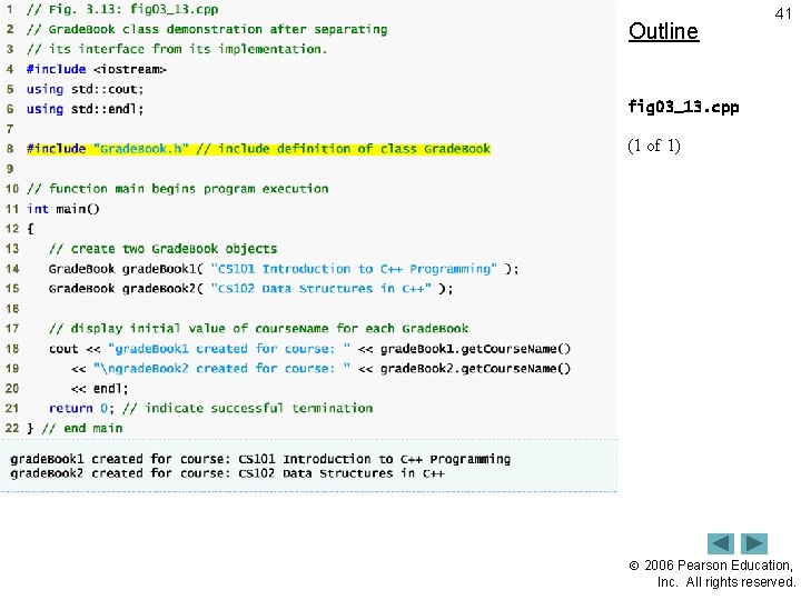 Outline 41 fig 03_13. cpp (1 of 1) 2006 Pearson Education, Inc. All rights