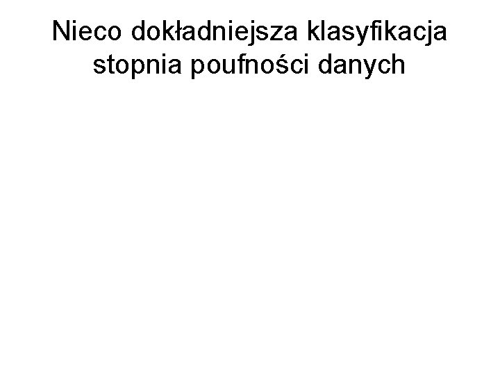 Nieco dokładniejsza klasyfikacja stopnia poufności danych 