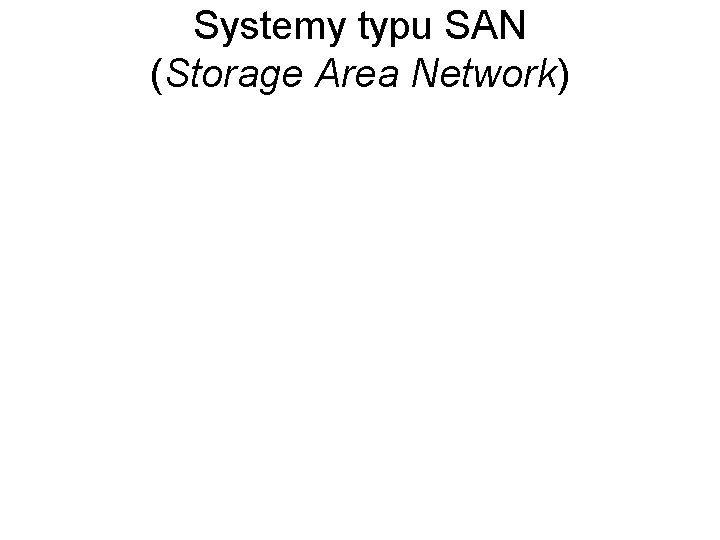 Systemy typu SAN (Storage Area Network) 