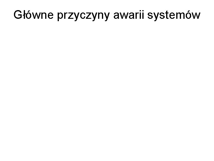 Główne przyczyny awarii systemów 