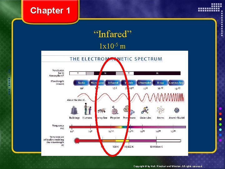 Chapter 1 “Infared” 1 x 10 -5 m Copyright © by Holt, Rinehart and