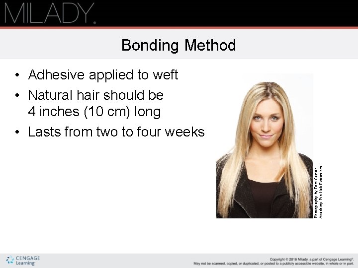 Bonding Method Photography by Tom Carson. Academy Pro Hair Extensions • Adhesive applied to