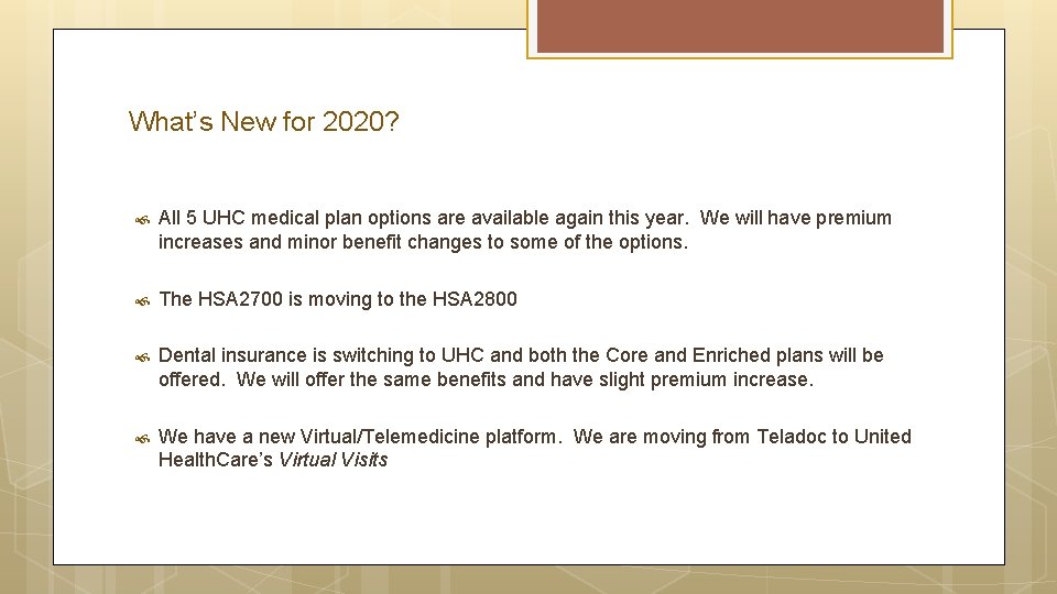 What’s New for 2020? All 5 UHC medical plan options are available again this