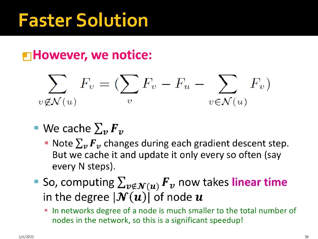 Faster Solution � 1/6/2022 30 