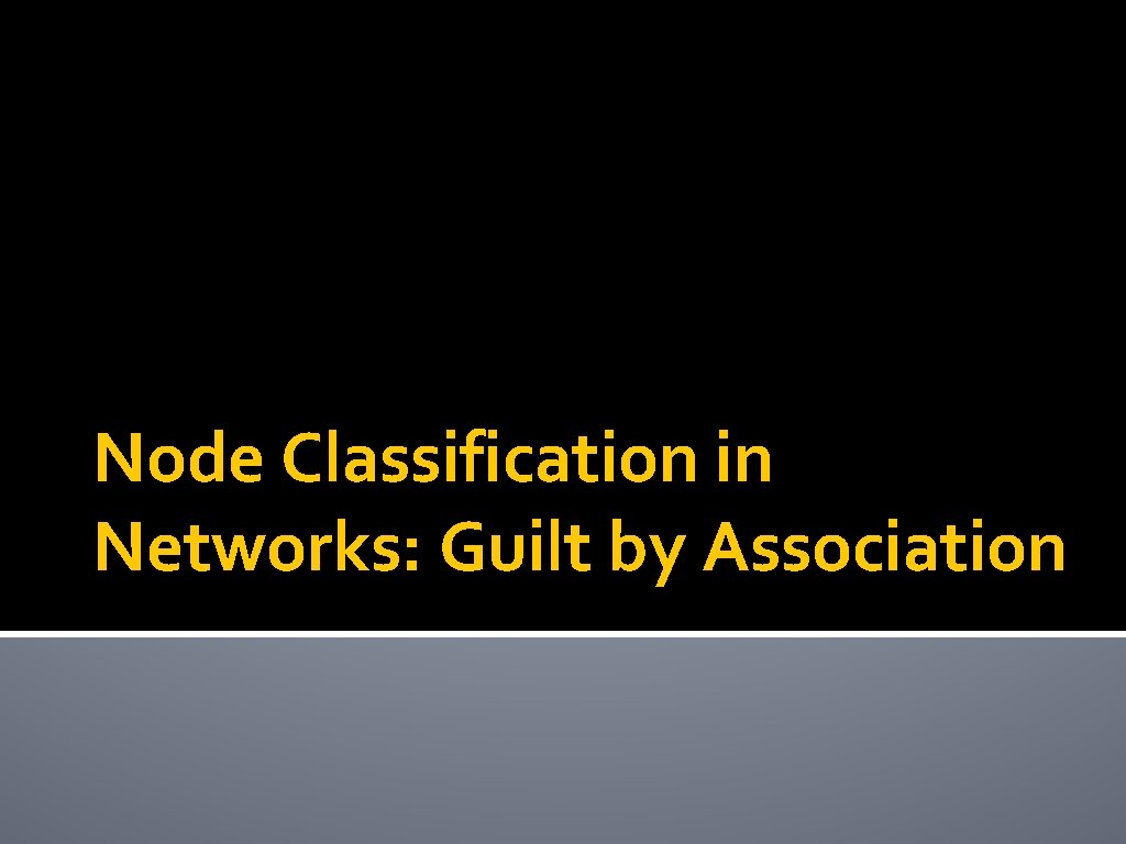 Node Classification in Networks: Guilt by Association 