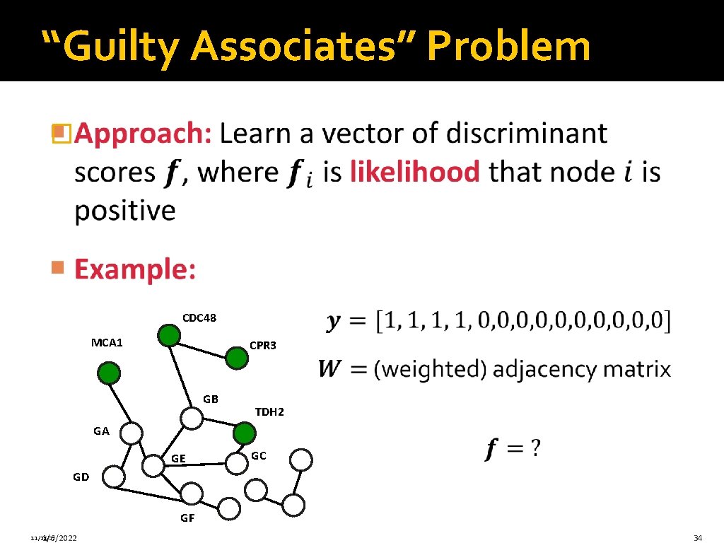 “Guilty Associates” Problem � CDC 48 MCA 1 CPR 3 GB TDH 2 GA