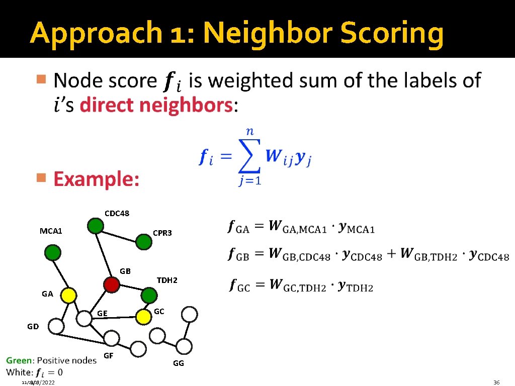Approach 1: Neighbor Scoring CDC 48 MCA 1 CPR 3 GB TDH 2 GA