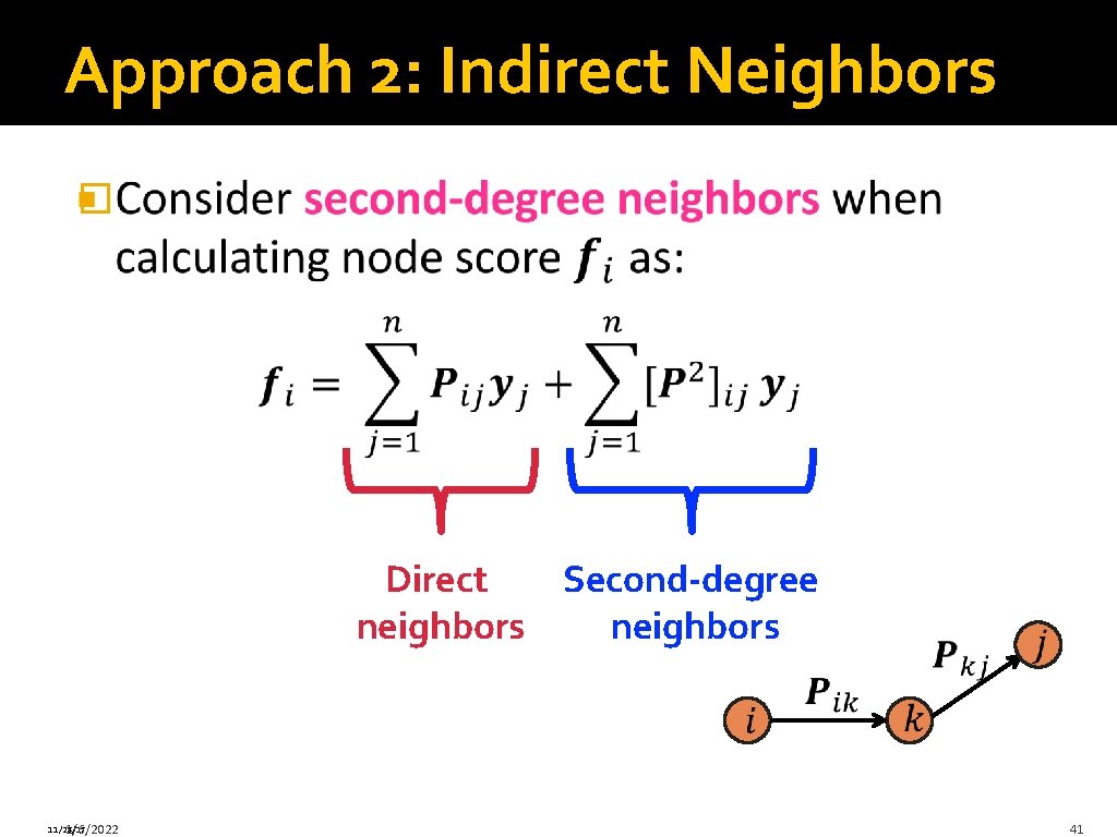 Approach 2: Indirect Neighbors � Direct Second-degree neighbors 11/28/17 1/6/2022 41 