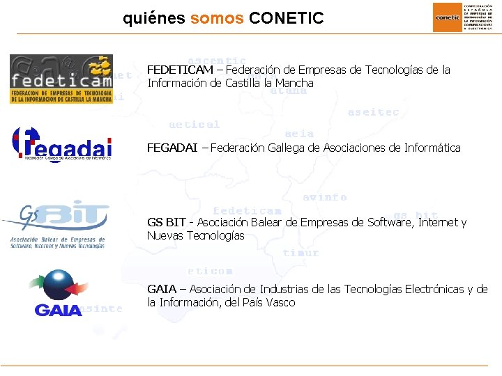 quiénes somos CONETIC FEDETICAM – Federación de Empresas de Tecnologías de la Información de