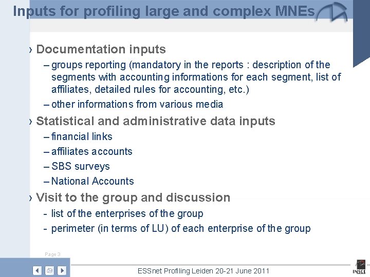 Profiling groups in France Main differences between IFRS
