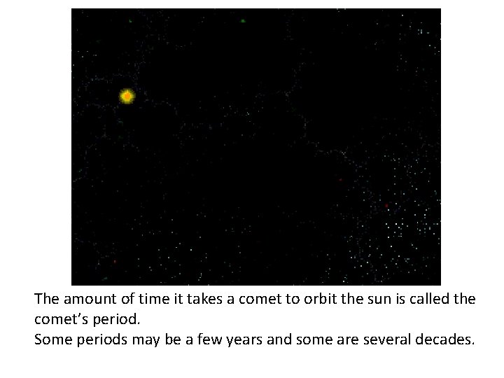The amount of time it takes a comet to orbit the sun is called