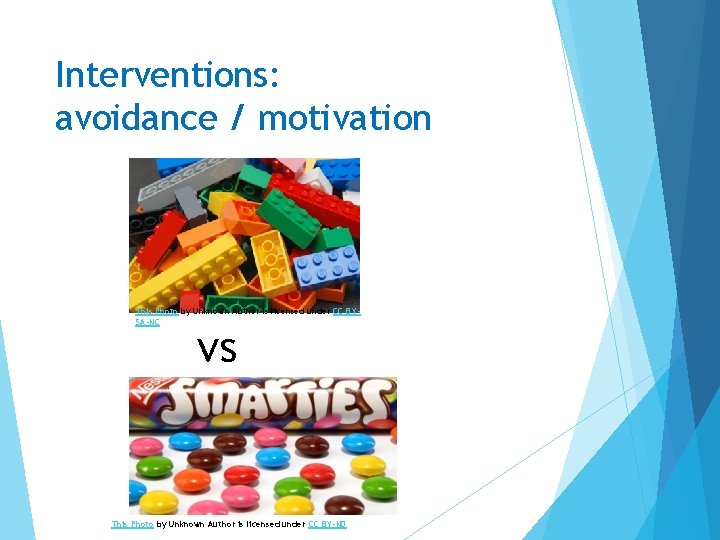 Interventions: avoidance / motivation This Photo by Unknown Author is licensed under CC BYSA-NC