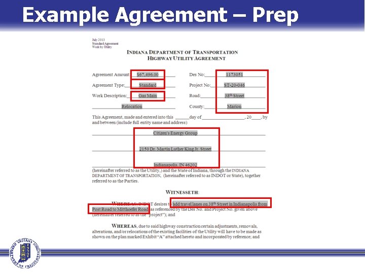 Example Agreement – Prep 