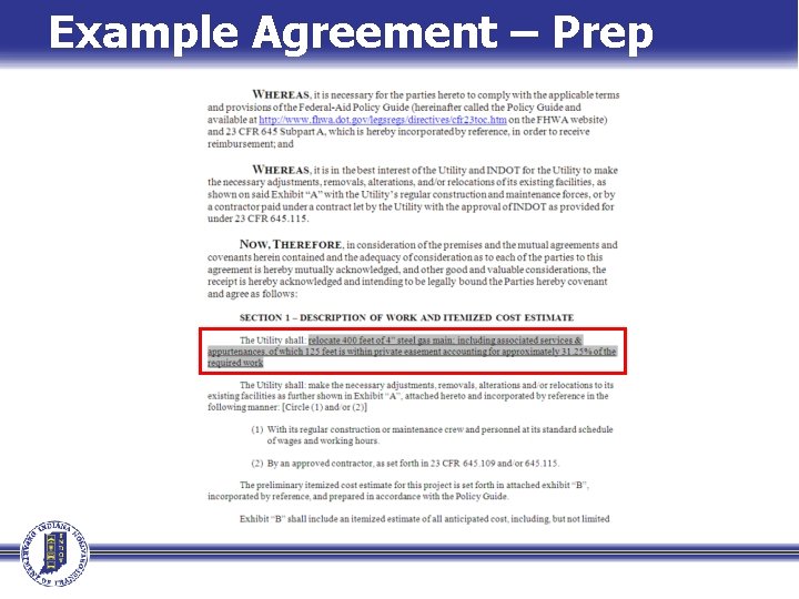 Example Agreement – Prep 
