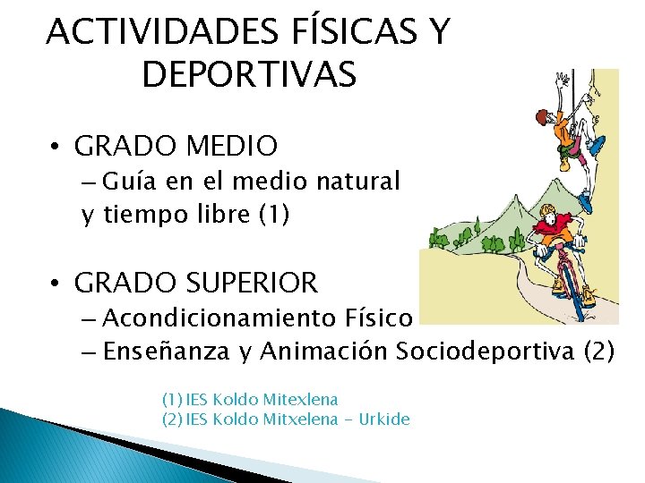 ACTIVIDADES FÍSICAS Y DEPORTIVAS • GRADO MEDIO – Guía en el medio natural y