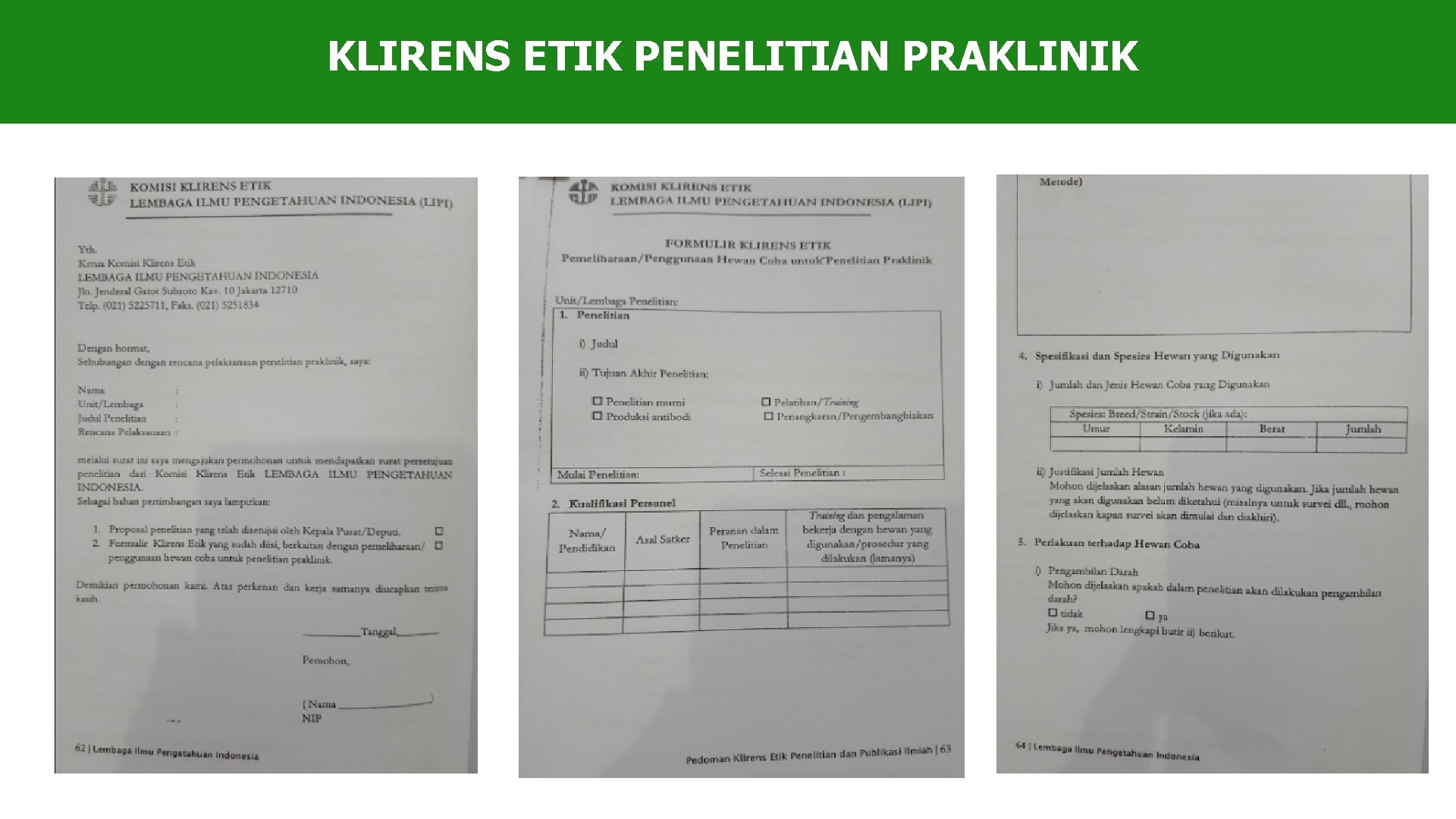 KLIRENS ETIK PENELITIAN PRAKLINIK 